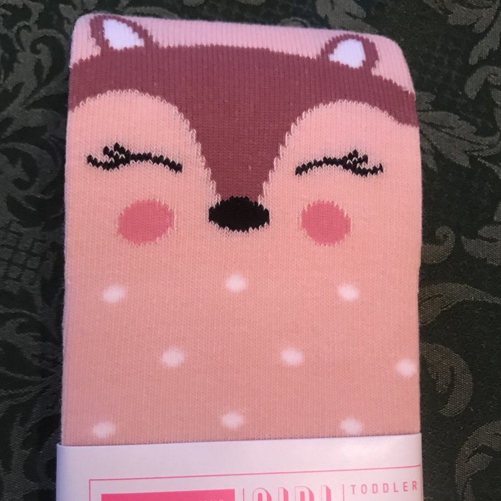 NWT childrens place pink Fox deer tights 3T 4T 3 4